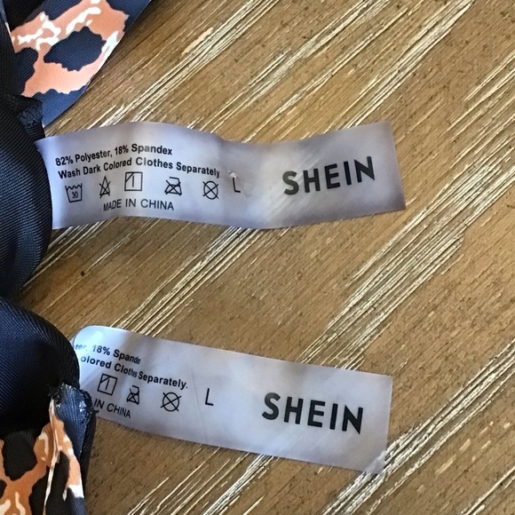 Shein Womens 2pc Colorblock Leopard Print Ladder Trim Bikini Set Size Large - Picture 6 of 6